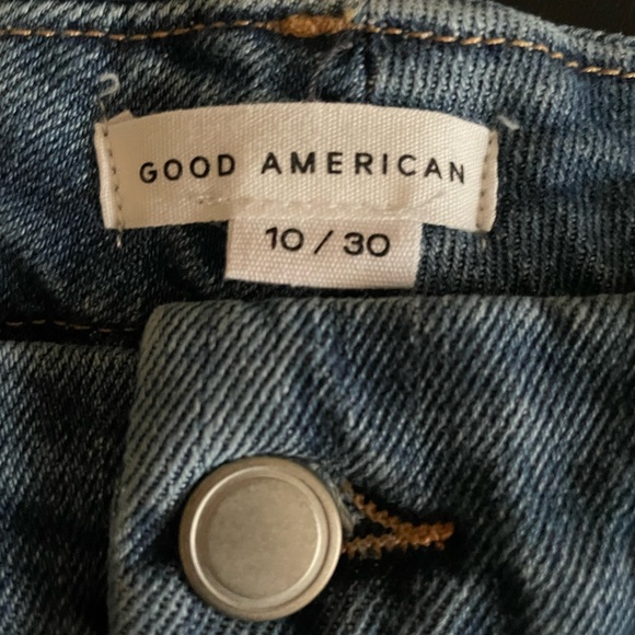NWT Good American Good Waist Skinny Jeans Distressed Blue Wash Indigo144 Size 10 - Picture 6 of 10